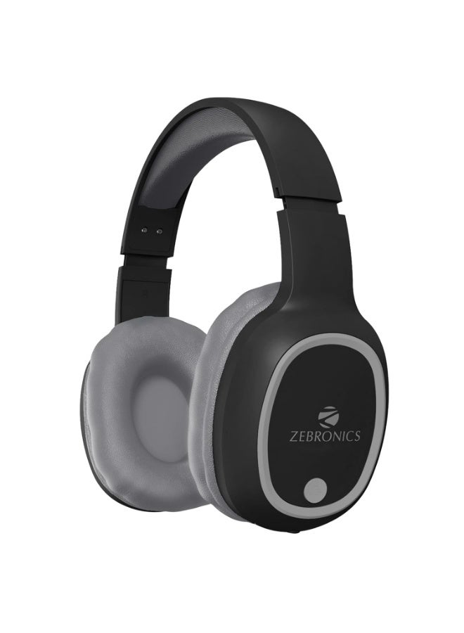 ZEBRONICS THUNDER Bluetooth 5.3 Wireless Headphones with 60H Backup, Gaming Mode, Dual Pairing, ENC, AUX, Micro SD, Voice assistant, Comfortable Earcups, Call Function(Black) - Image 1